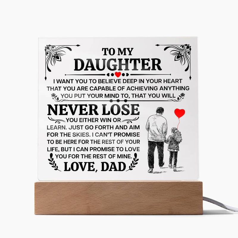 To My Daughter Promise – Acrylic Square