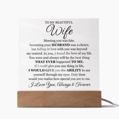 To My Beautiful Wife (Printed) – Acrylic Square